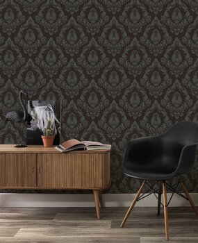 Klassische Blumentapete Exotic Elegance, braun, waschbar Klassische Blumentapete Exotic Elegance, braun, waschbar