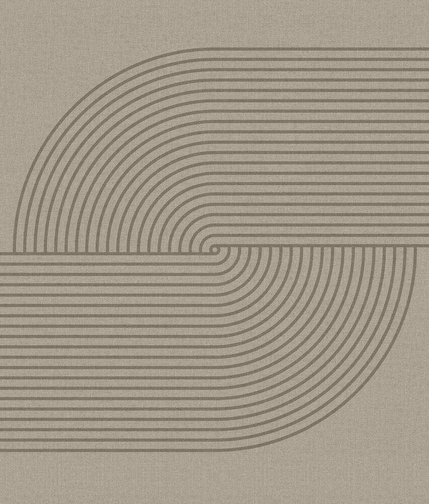 Retro behang Midcentury Centerpiece, zand, afwasbaar Retro behang Midcentury Centerpiece, zand, afwasbaar