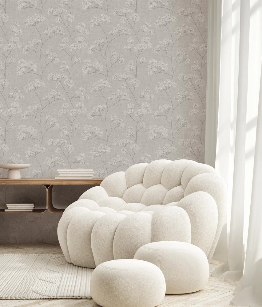 Blumentapete Rosebud Serenity, Sand, waschbar Blumentapete Rosebud Serenity, Sand, waschbar