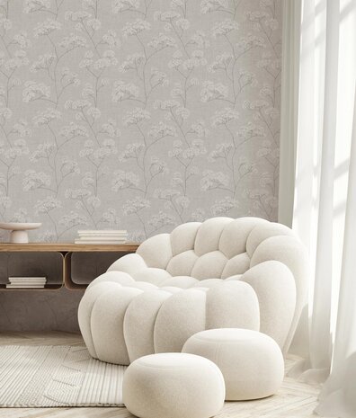 Blumentapete Rosebud Serenity, Sand, waschbar Blumentapete Rosebud Serenity, Sand, waschbar