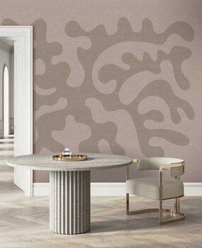 Retro wallpaper Vibrant Matisse Dream, pink, washable Retro wallpaper Vibrant Matisse Dream, pink, washable