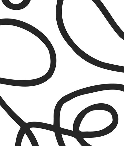 Retro behang Midcentury Bold Stripe, zwart-wit, afwasbaar Retro behang Midcentury Bold Stripe, zwart-wit, afwasbaar