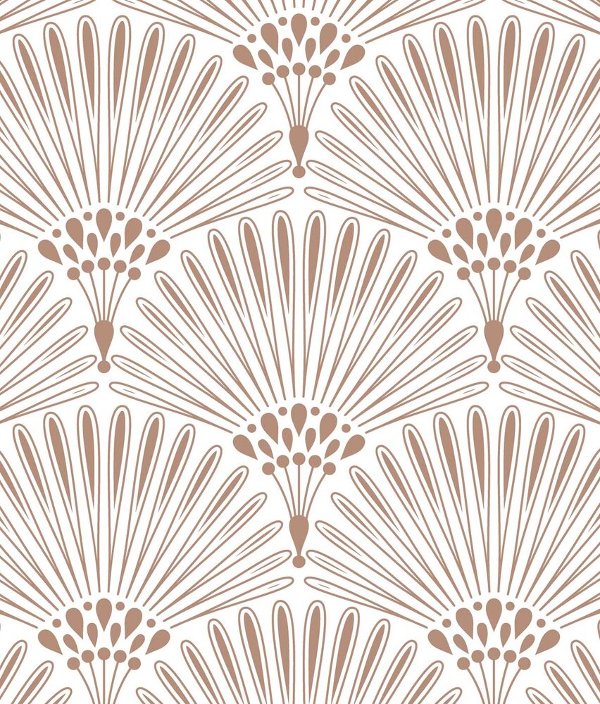 Retro-Tapete Deco Blossom, beige, waschbar Retro-Tapete Deco Blossom, beige, waschbar