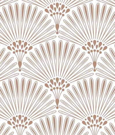 Retro wallpaper Deco Blossom, beige, washable Retro wallpaper Deco Blossom, beige, washable