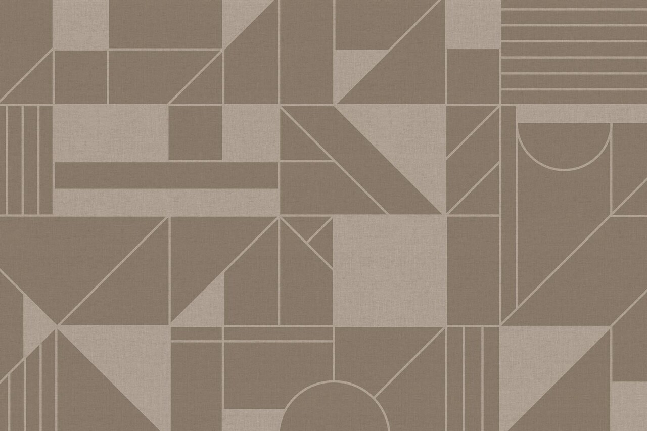 Graphic wallpaper Cubical Retro, brown, washable Graphic wallpaper Cubical Retro, brown, washable