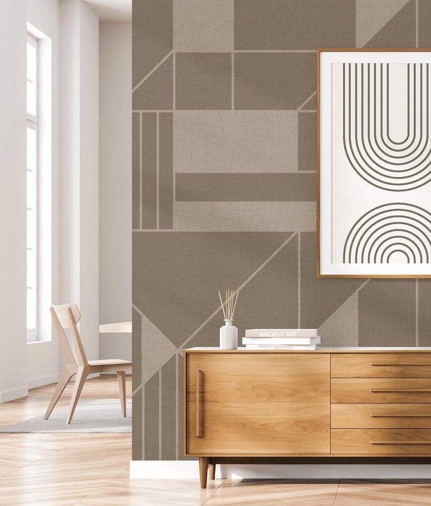 Graphic wallpaper Cubical Retro, brown, washable Graphic wallpaper Cubical Retro, brown, washable