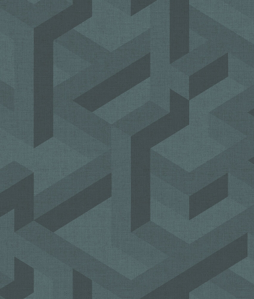 Abstract behang Amazing Maze, blauw, afwasbaar Abstract behang Amazing Maze, blauw, afwasbaar