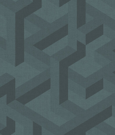 Abstract behang Amazing Maze, blauw, afwasbaar Abstract behang Amazing Maze, blauw, afwasbaar