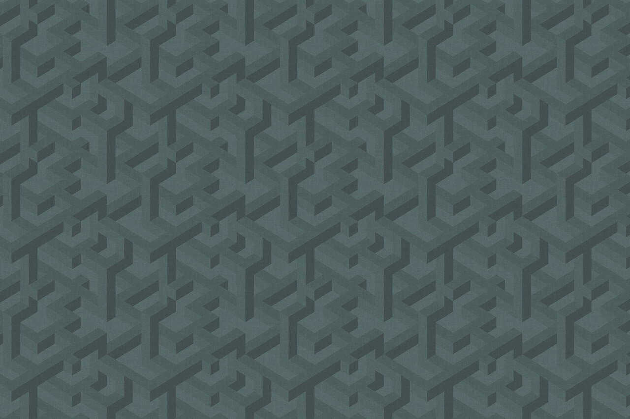 Abstract behang Amazing Maze, blauw, afwasbaar Abstract behang Amazing Maze, blauw, afwasbaar