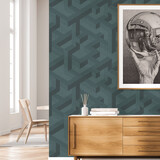 Abstract behang Amazing Maze, blauw, afwasbaar