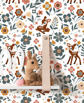Kinderbehang Vintage Deer Delight, afwasbaar Kinderbehang Vintage Deer Delight, afwasbaar