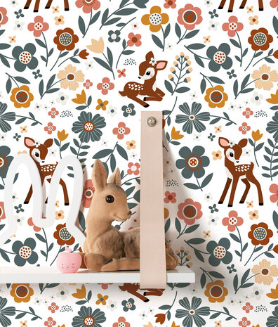 Kindertapete Vintage Deer Delight, waschbar