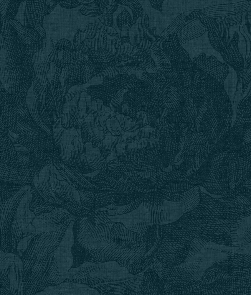 Floral wallpaper Old Blossom, blue, washable Floral wallpaper Old Blossom, blue, washable