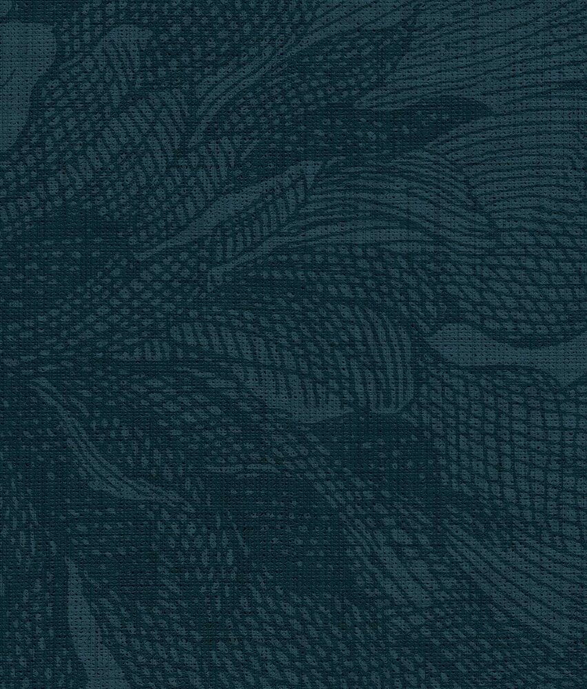 Bloemen behang Old Blossom, blauw, afwasbaar Bloemen behang Old Blossom, blauw, afwasbaar