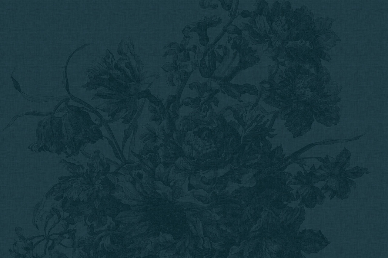 Blumentapete Old Blossom, blau, waschbar Blumentapete Old Blossom, blau, waschbar