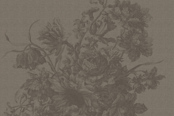 Vintage floral wallpaper Old Blossom, brown, washable Vintage floral wallpaper Old Blossom, brown, washable
