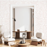 Grafisch behang Ethnic Chique, wit, afwasbaar Grafisch behang Ethnic Chique, wit, afwasbaar