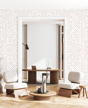 Grafische Tapete Ethnic Chic, weiß, waschbar Grafische Tapete Ethnic Chic, weiß, waschbar