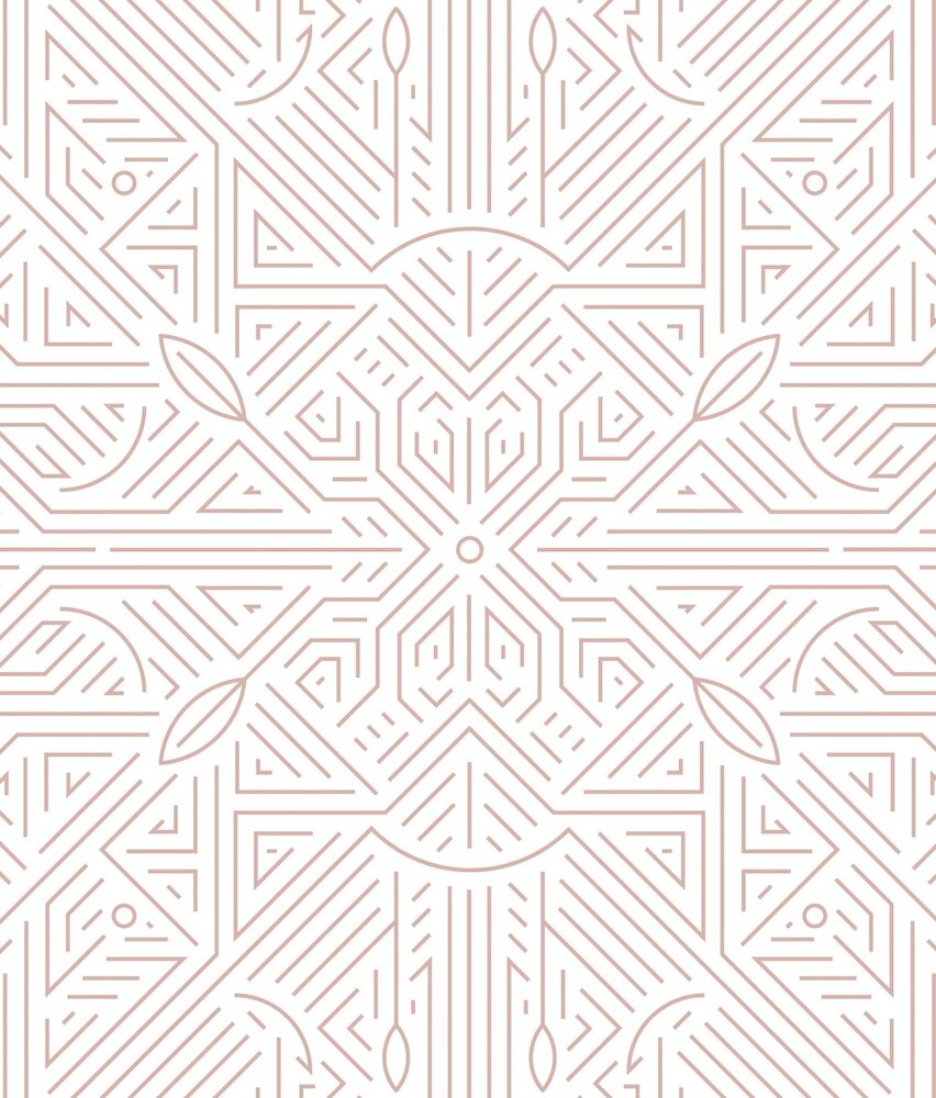 Grafische Tapete Ethnic Chic, weiß, waschbar Grafische Tapete Ethnic Chic, weiß, waschbar