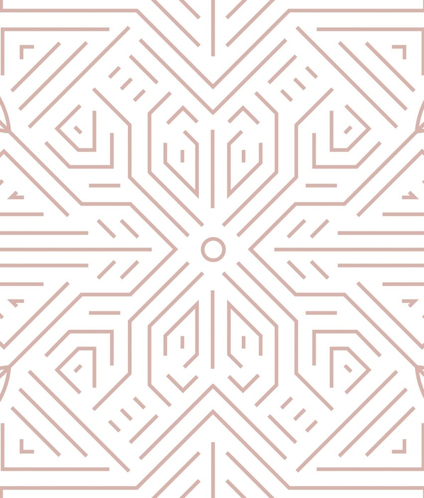 Grafisch behang Ethnic Chique, wit, afwasbaar