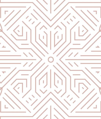 Grafische Tapete Ethnic Chic, weiß, waschbar Grafische Tapete Ethnic Chic, weiß, waschbar