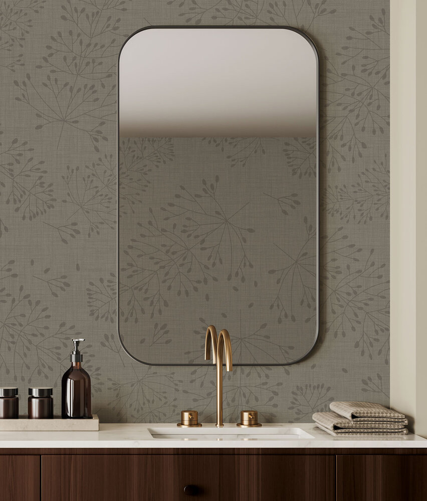 Klassiek behang Delicate Twigs, zand, afwasbaar