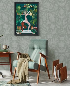 Bloemen behang Flower Dreams, groen, afwasbaar Bloemen behang Flower Dreams, groen, afwasbaar