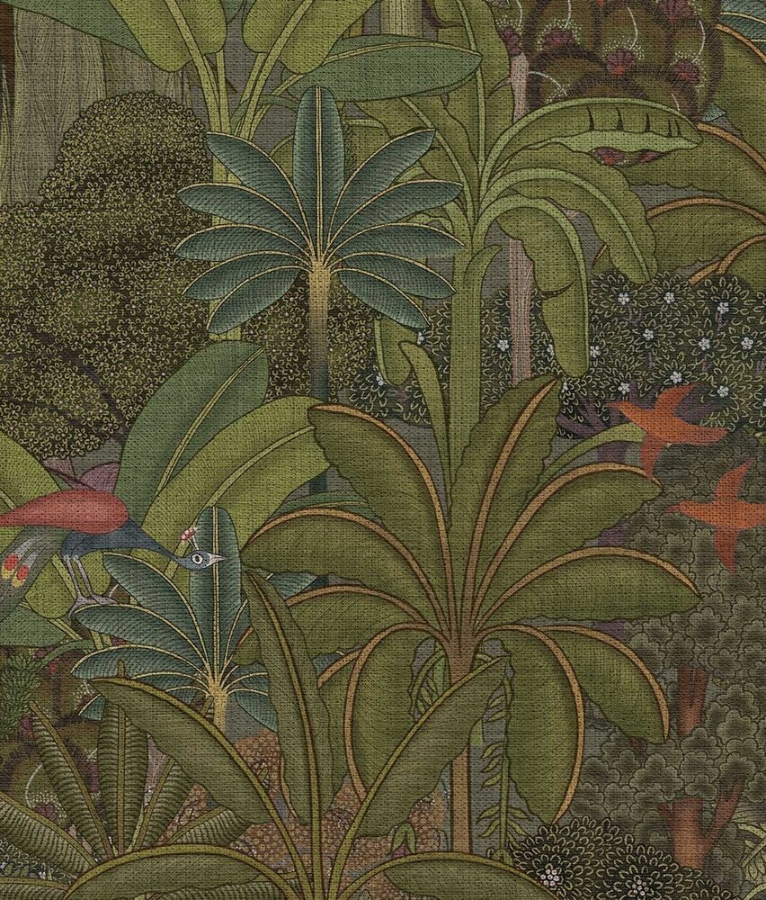 Palm wallpaper Palm Haven Retreat, green, washable Palm wallpaper Palm Haven Retreat, green, washable