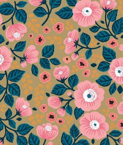 Kindertapete Blumen Retro Bloom Bliss, waschbar Kindertapete Blumen Retro Bloom Bliss, waschbar