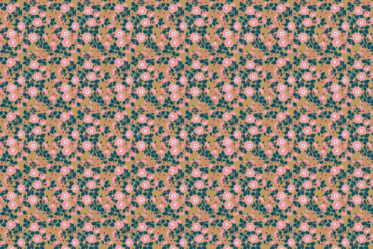 Kinderbehang bloemen Retro Bloom Bliss, afwasbaar Kinderbehang bloemen Retro Bloom Bliss, afwasbaar