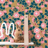 Kinderbehang bloemen Retro Bloom Bliss, afwasbaar Kinderbehang bloemen Retro Bloom Bliss, afwasbaar