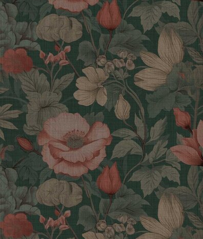 Bloemen behang Vintage Floral Elegance, afwasbaar