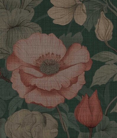 Bloemen behang Vintage Floral Elegance, afwasbaar