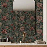 Bloemen behang Vintage Floral Elegance, afwasbaar Bloemen behang Vintage Floral Elegance, afwasbaar