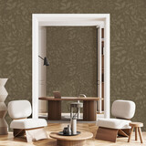 Bladeren behang Rustic Leaf Serenity, bruin, afwasbaar Bladeren behang Rustic Leaf Serenity, bruin, afwasbaar