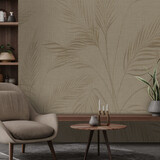 Bladeren behang Sandstone Leaves, zand, afwasbaar Bladeren behang Sandstone Leaves, zand, afwasbaar