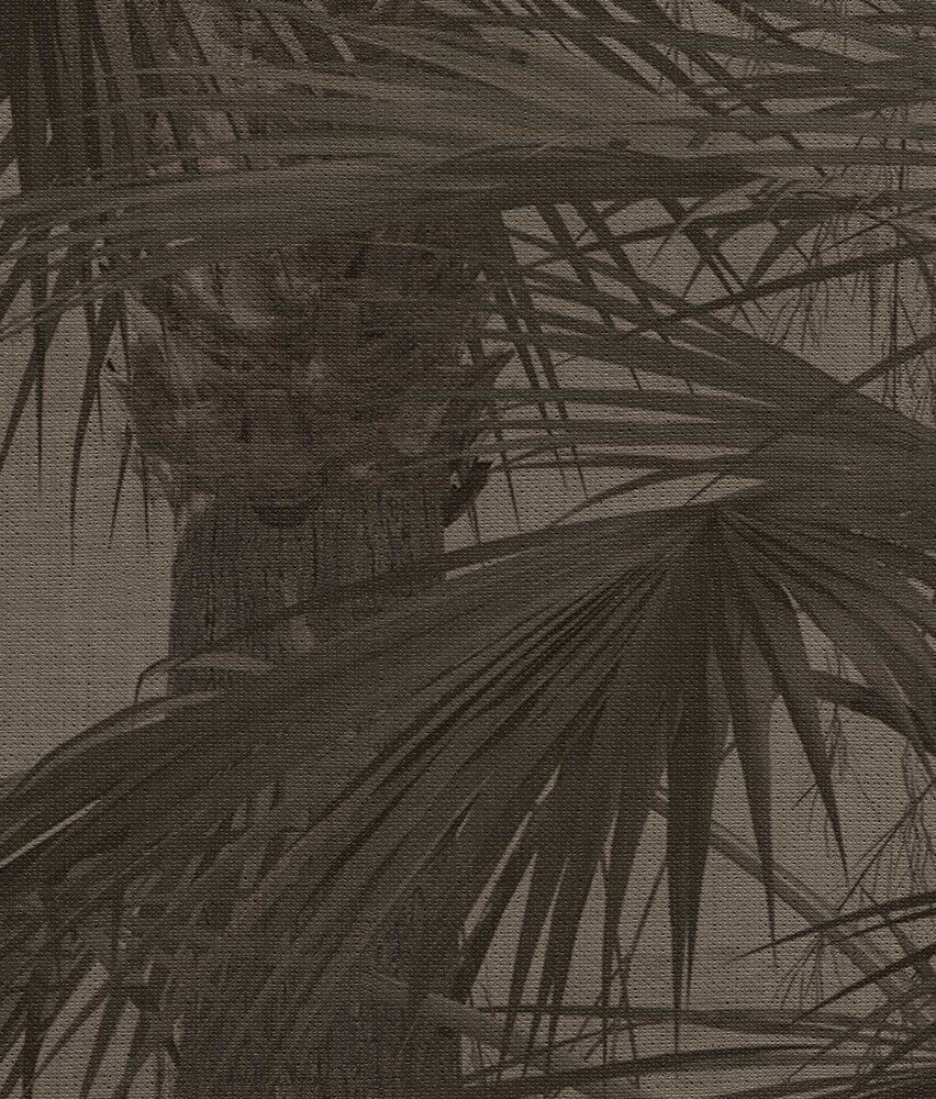 Jungle wallpaper Retro Palm Haven, brown, washable