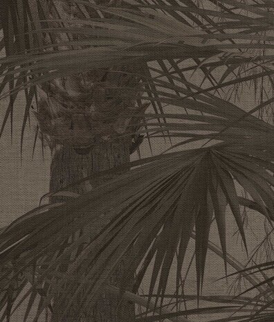 Dschungeltapete Retro Palm Haven, braun, waschbar