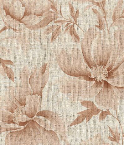 Blumentapete Beige Blossom Charm, waschbar