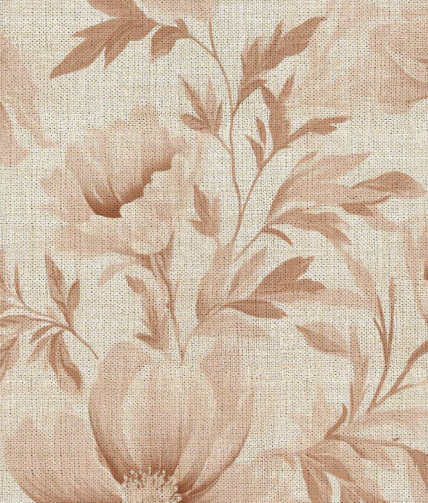 Floral wallpaper Beige Blossom Charm, washable