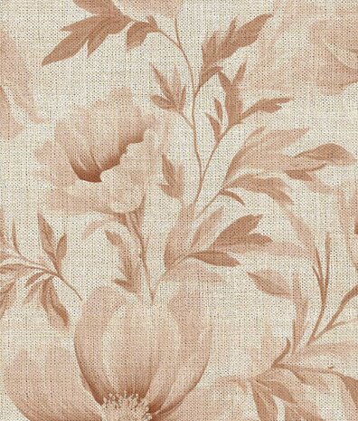 Bloemen behang Beige Blossom Charm, afwasbaar