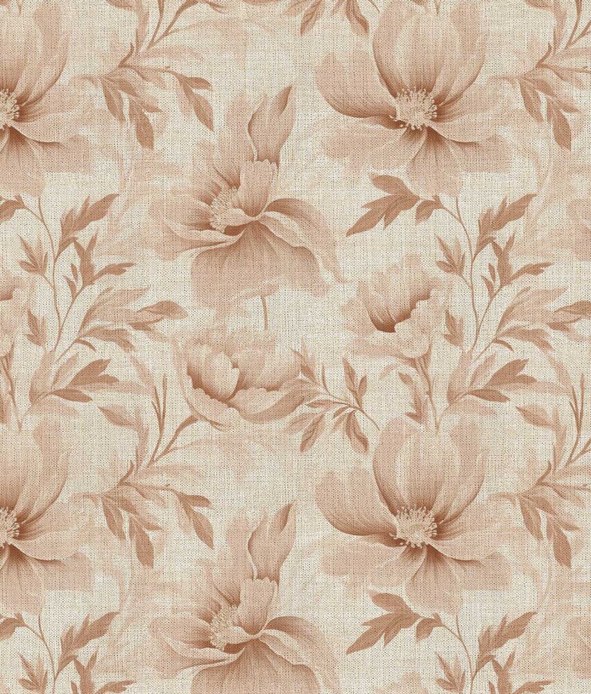 Bloemen behang Beige Blossom Charm, afwasbaar