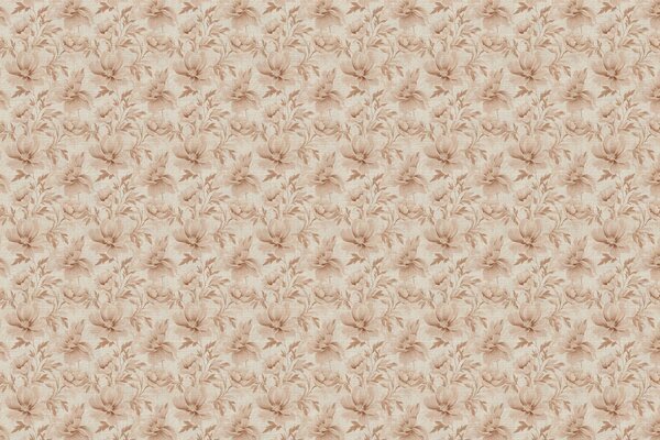 Bloemen behang Beige Blossom Charm, afwasbaar
