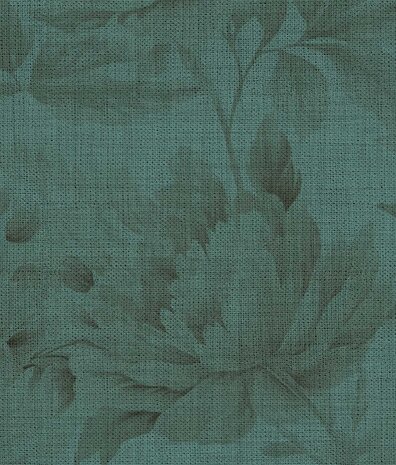 Blumentapete Vintage Floral Bloom, blau, waschbar