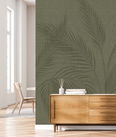 Palm wallpaper Sublime Palm Haven, green, washable Palm wallpaper Sublime Palm Haven, green, washable