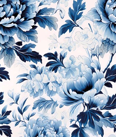 Blumentapete Classic Blue Charm, blau, waschbar Blumentapete Classic Blue Charm, blau, waschbar