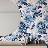 Blumentapete Classic Blue Charm, blau, waschbar Blumentapete Classic Blue Charm, blau, waschbar