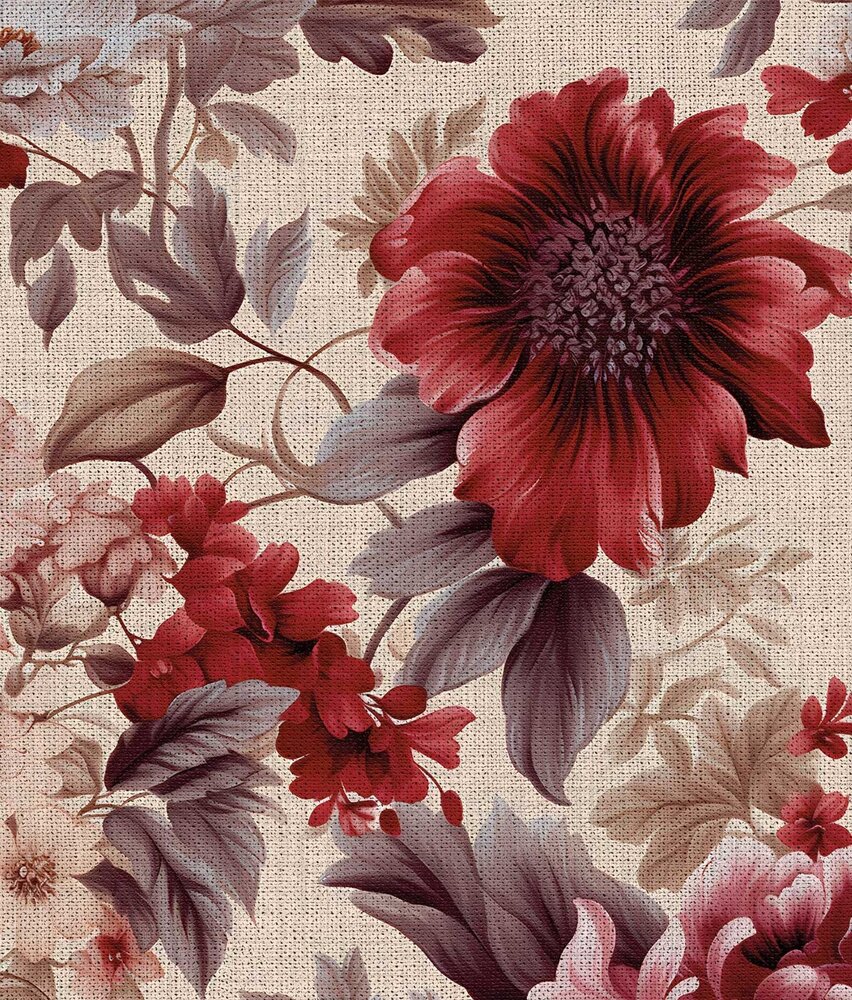 Bloemen behang Elegant Classic Bloom, afwasbaar