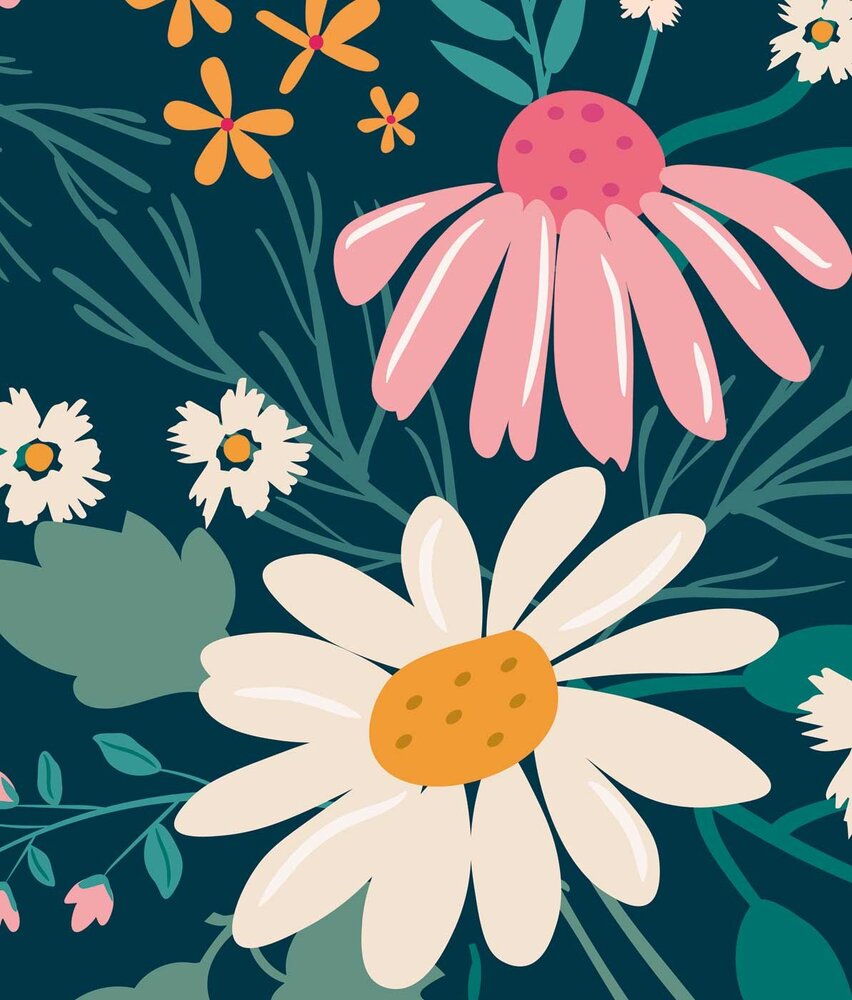 Kindertapete Blumen Cheerful Blossom, waschbar