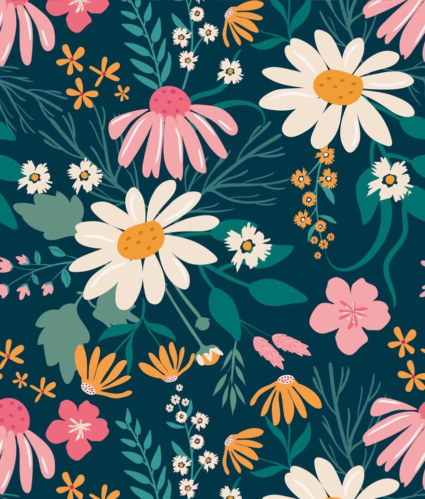 Kindertapete Blumen Cheerful Blossom, waschbar